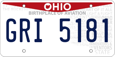 OH license plate GRI5181