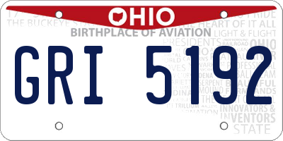 OH license plate GRI5192