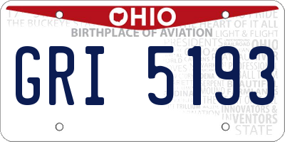 OH license plate GRI5193