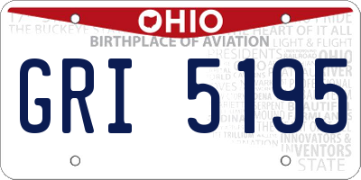 OH license plate GRI5195
