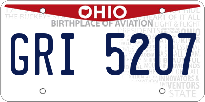 OH license plate GRI5207