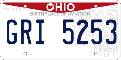 OH license plate GRI5253