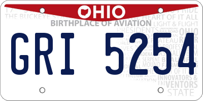 OH license plate GRI5254