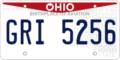 OH license plate GRI5256