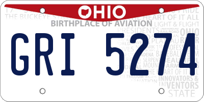 OH license plate GRI5274
