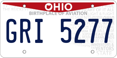 OH license plate GRI5277