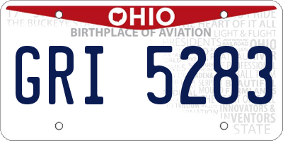 OH license plate GRI5283