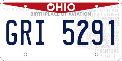 OH license plate GRI5291