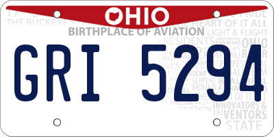 OH license plate GRI5294