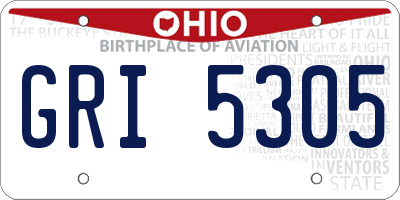 OH license plate GRI5305