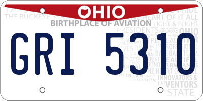 OH license plate GRI5310