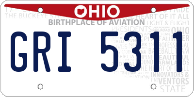 OH license plate GRI5311