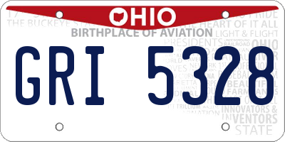 OH license plate GRI5328