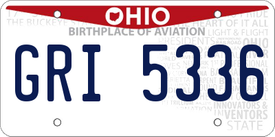 OH license plate GRI5336