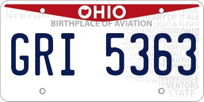 OH license plate GRI5363
