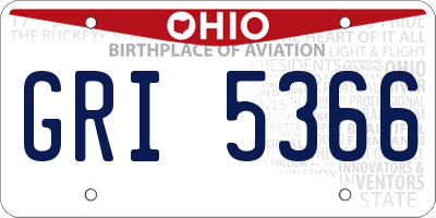 OH license plate GRI5366