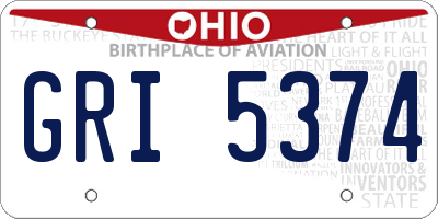 OH license plate GRI5374