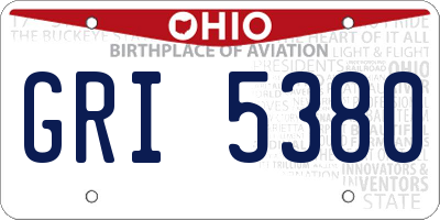 OH license plate GRI5380
