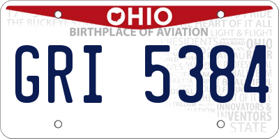 OH license plate GRI5384