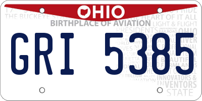 OH license plate GRI5385