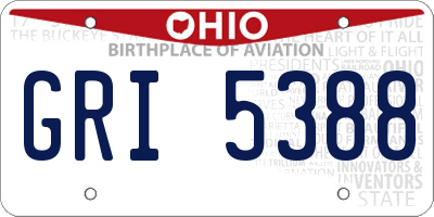 OH license plate GRI5388