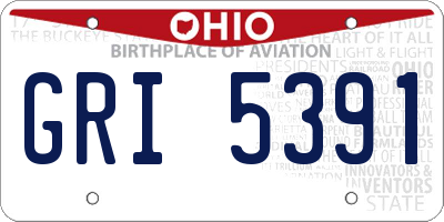 OH license plate GRI5391