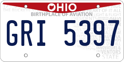 OH license plate GRI5397