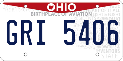 OH license plate GRI5406