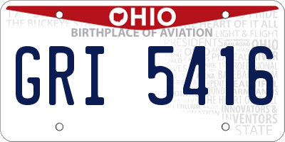 OH license plate GRI5416