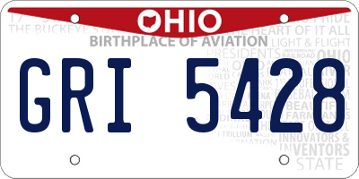 OH license plate GRI5428