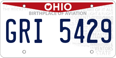 OH license plate GRI5429