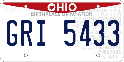 OH license plate GRI5433