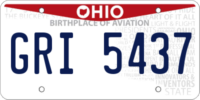 OH license plate GRI5437