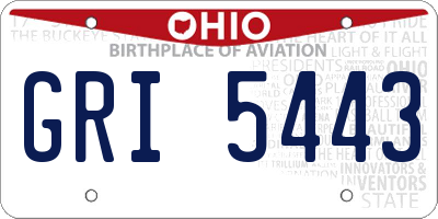 OH license plate GRI5443