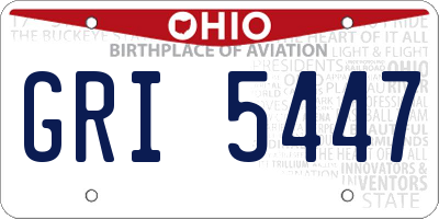 OH license plate GRI5447