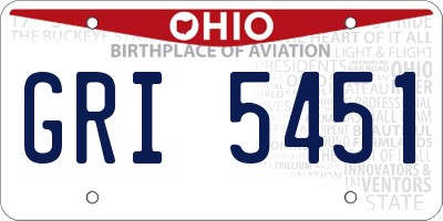 OH license plate GRI5451