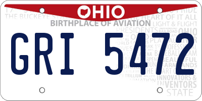 OH license plate GRI5472