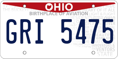 OH license plate GRI5475