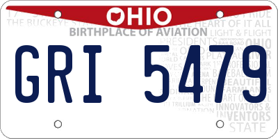 OH license plate GRI5479