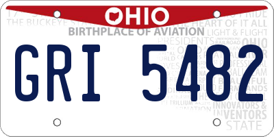 OH license plate GRI5482