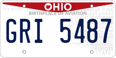 OH license plate GRI5487