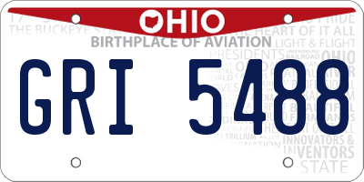 OH license plate GRI5488