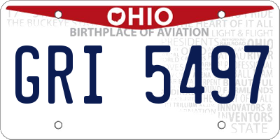 OH license plate GRI5497