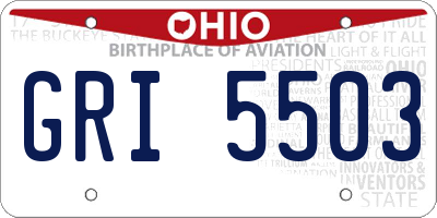 OH license plate GRI5503