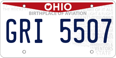 OH license plate GRI5507