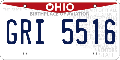 OH license plate GRI5516