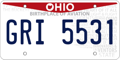 OH license plate GRI5531