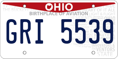 OH license plate GRI5539