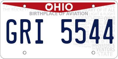 OH license plate GRI5544