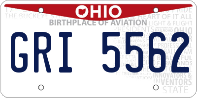 OH license plate GRI5562